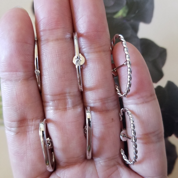 14k white gold plated brass ear cuff - Picture 7 of 8